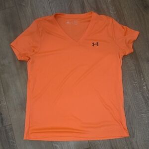 Under Armour Bright Orange V-Neck Tee